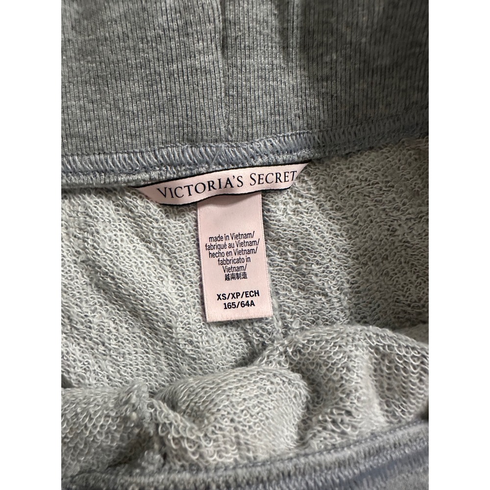Victoria's Secret Gray French Terry Lounge Shorts Satin Drawstring Y2K Size XS - Picture 3 of 4